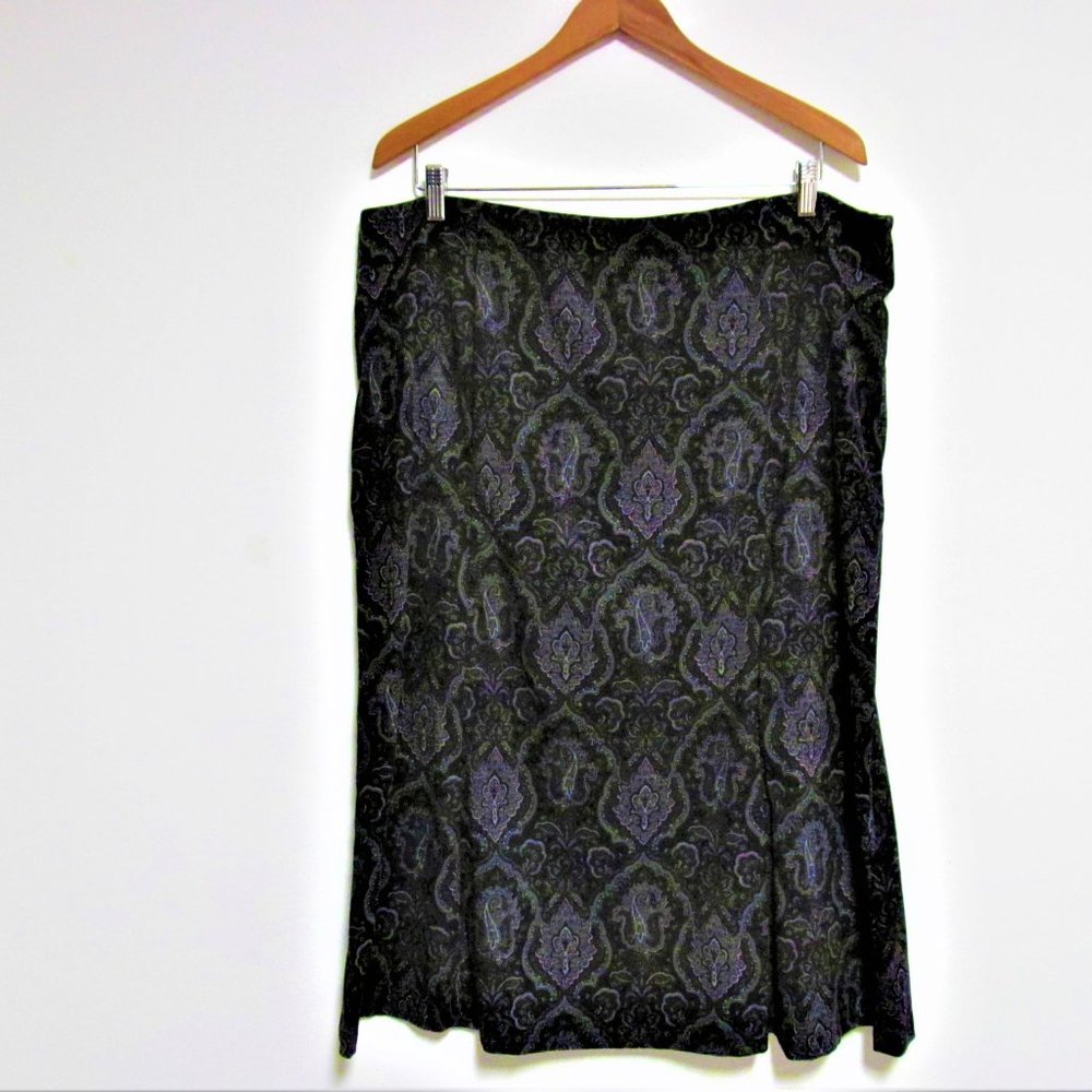 Harve Benard Long Flared Skirt Purple Size XL